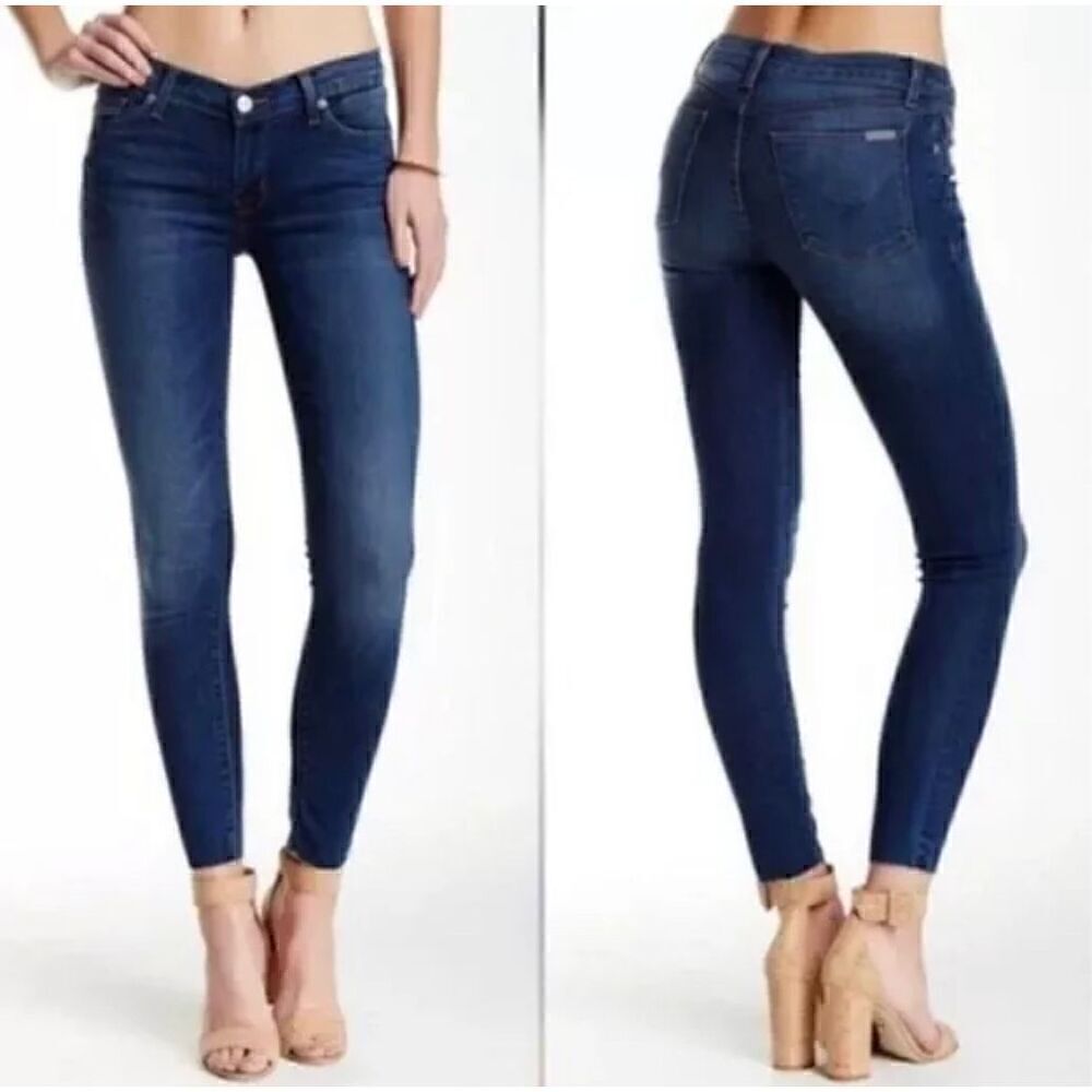 Hudson Skinny Jeans Womens Size 28 Mid Rise Dark Blue Stretch Denim 30" Inseam